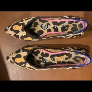 Rothy’s Animal Print Pointed Toe Flat, Size 6